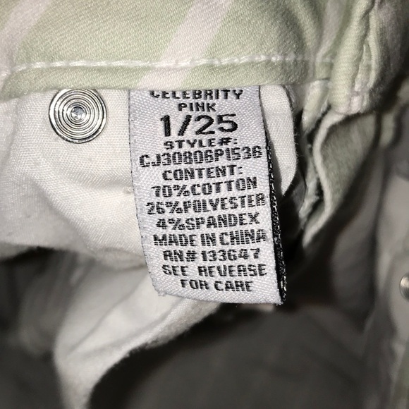 Celebrity Pink Light Green Striped Shorts - Picture 5 of 5